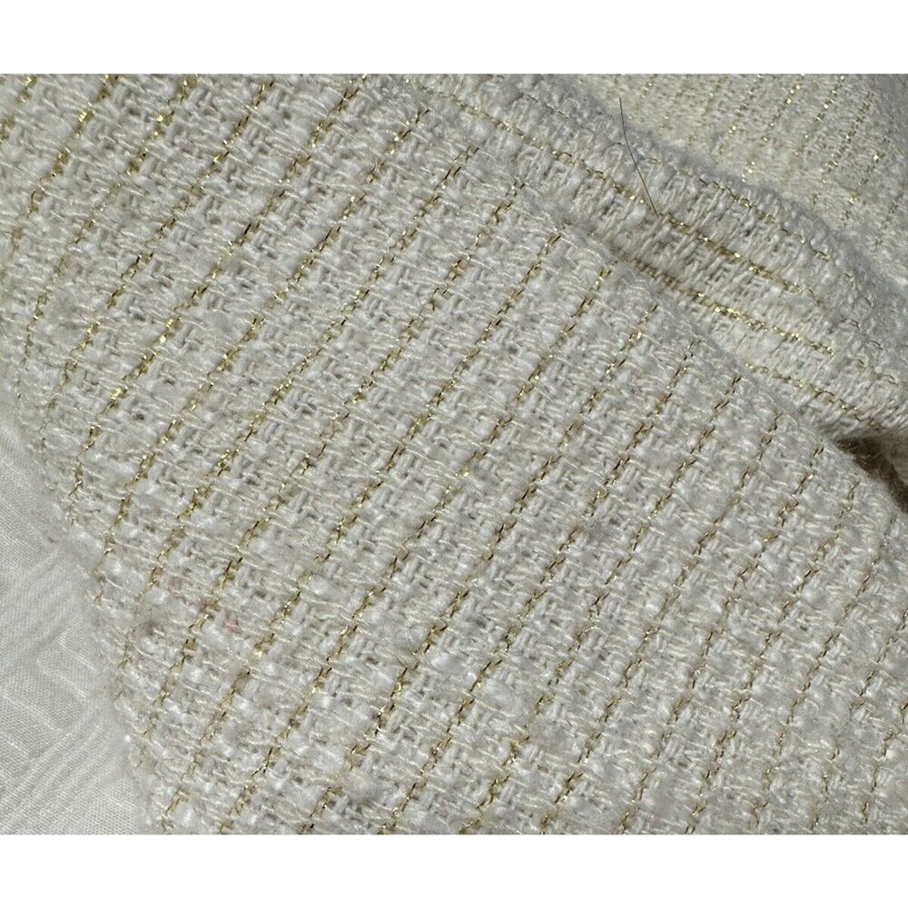 Sweet Rain Tweed Shacket Shirt Jacket White Gold Shimmer Accent - Picture 9 of 9